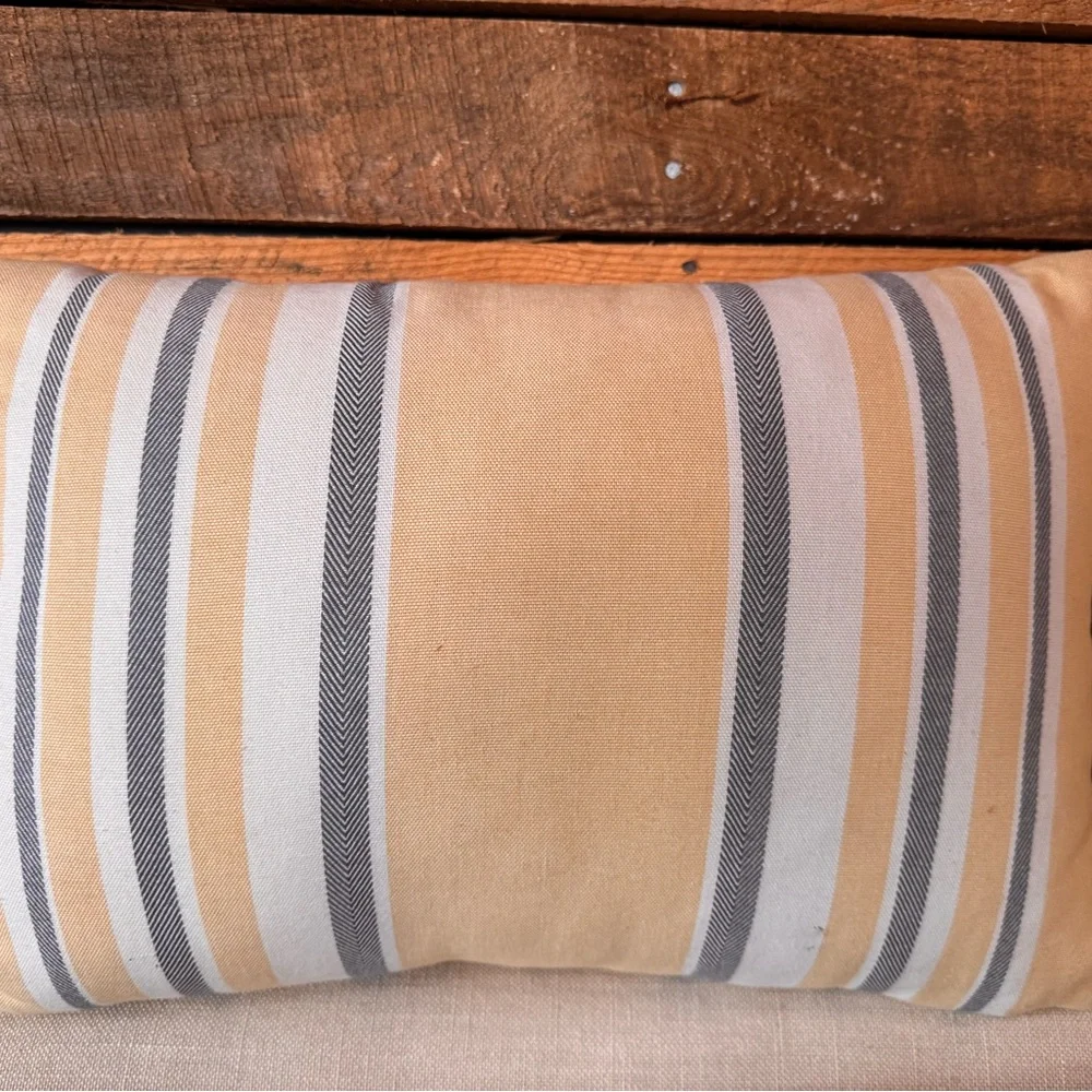 GAP Home Yellow & White Striped Throw Pillows x 2
